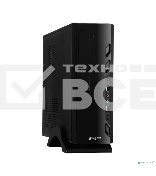 Компьютерный корпус Exegate EX268695RUS Компьютерный корпус MiniITX Exegate MI-208 Black, miniITX/mATX, <M400, 80mm>, 2*USB, Audio