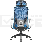 Кресло компьютерное Cactus CS-MC515-BL темно-синий, сиденье темно-синий, сетка/ткань, с подголов. крестов. пластик, пластик черный, фото11
