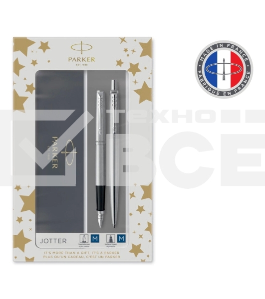 Набор ручек Parker Jotter Core FK61 (CW2093258) Stainless Steel CT сталь нержавеющая подар.кор. ручка перьевая, ручка шариковая