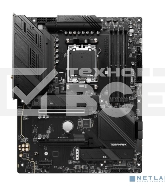 Материнская плата MSI MAG B650 TOMAHAWK WIFI, AM5, AMD B650, 4xDDR5, 6xSATA, 3xM.2, 1xPCI-E 4.0 x16, 1xPCI-E 4.0 x2, 1xHDMI, 1xDisplayPort, 1xUSB Type-C, 1x2.5Gb LAN, 2xUSB-A 2.0, 3xUSB-A 3.2 Gen 1, 3xUSB-A 3.2 Gen 2, 5x3.5 мм, 7.1, Standard-ATX