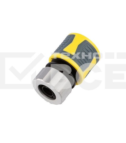 Коннектор для шланга, быстросъемный 1/2' с термопластичной резиной и зажимной гайкой из цинка Профи ЧЕТЫРЕ СЕЗОНА 