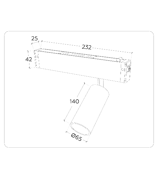 Управляемый светодиодный светильник для шинопровода Magnetic Ambrella light GL1233 GD золото IP20 24W 3000K-6400K 220V 36° D65*140 (Без ПДУ)