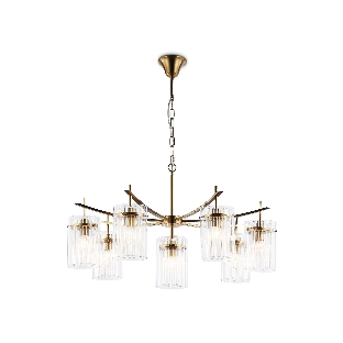 Люстра Ambrella light LH56033/7+1 BS/CL латунь/прозрачный E14*8 max 40W D790*1200