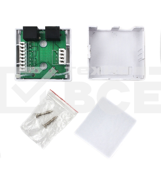 Розетка NA-TA/1 RJ45+RJ11 кат.5e UTP внешняя 2 порта, 110&Krone
