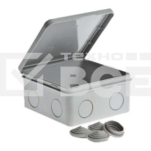 Коробка ОП Тусо распаячная 100х100х50мм откид. крышка IP54 Рувинил 67044