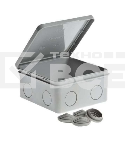 Коробка ОП Тусо распаячная 100х100х50мм откид. крышка IP54 Рувинил 67044