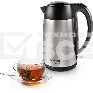 Чайник электрический Bosch TWK3P420 1.7л. 2400Вт черный (корпус: нержавеющая сталь)