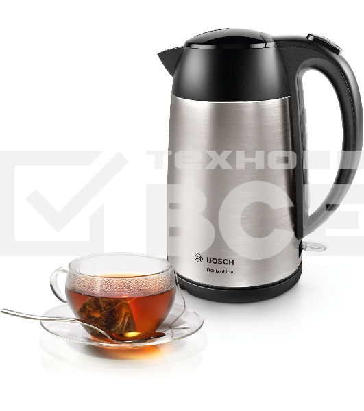 Чайник электрический Bosch TWK3P420 1.7л. 2400Вт черный (корпус: нержавеющая сталь)