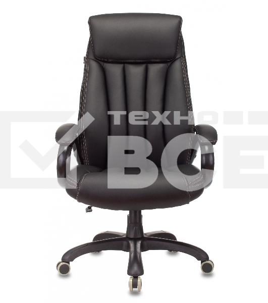 Кресло руководителя Бюрократ T-9922N Leather Venge Black черный, эко.кожа, крестовина пластик