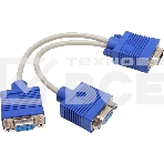 Кабель-разветвитель VGA 1=>2 (1x15M/2 x15F),VCOM, 0.2метра <VVG6530-0.2M>, фото2