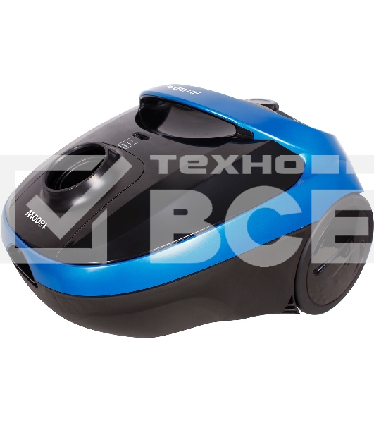 Пылесос Hyundai HYV-B1550 синий/черный, 250/1800 Вт, уборка сухая, пылесборник мешок, 1.5 л (в компл.:1мешок)