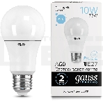 Лампа светодиодная Gauss Elementary 10Вт цок.:E27 груша 220B 6500K св.свеч.бел.хол. A60 (упак.:10шт) (23230), фото2