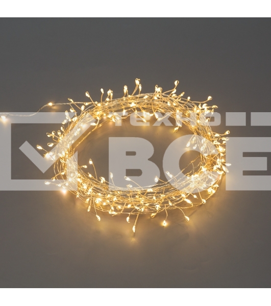 Гирлянда роса Фейерверк с контроллером 20м, 500LED, цвет свечения теплый белый, на катушке NEON-NIGHT