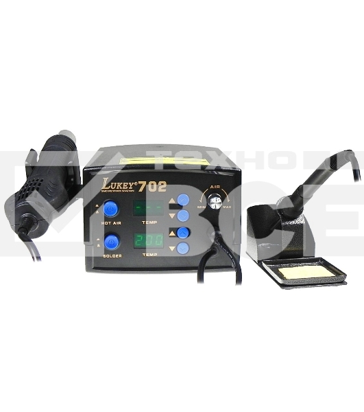 Станция паяльная термовоздушная + паяльник Lukey 702