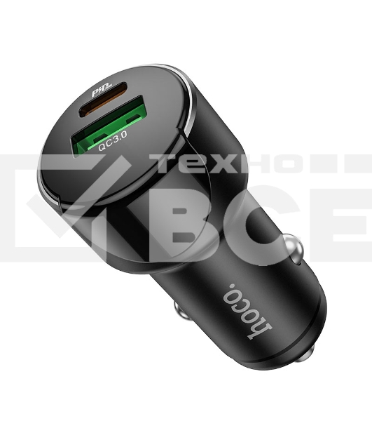 Автомобильная зарядка (от прикуривателя) HOCO Z42, PD20, QC3.0, один порт USB, один порт Type-C, черный
