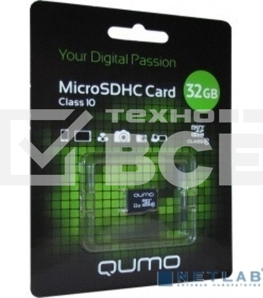 Флеш карта MicroSDHC 32GB QUMO Class 10 UHS I no adp