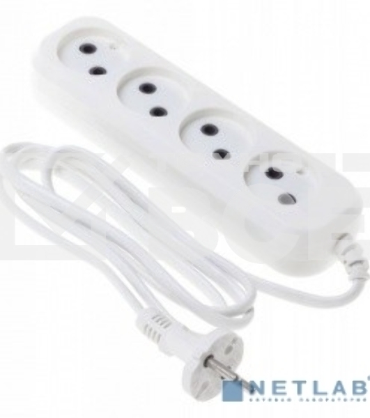 Сетевой удлинитель Buro BU-PSL4.1/W 1.5м (4 розетки) белый (пакет ПЭ)