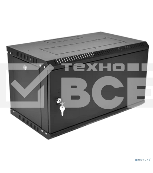 Шкаф телекоммуникационный настенный разборный ЦМО ЭКОНОМ 9U (600 x 350) дверь металл, цвет черный (ШРН-Э-9.350.1-9005)