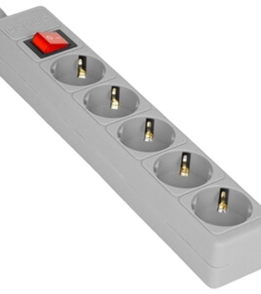 Сетевой фильтр Perfeo 'POWER+',PF_A4659 (1,8 м, 5 розеток, серый (PF-PP-5/1,8-G))