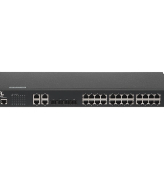 Коммутатор GIGALINK GL-SW-G201-28SC, 8×100/1000 Мбит/с Combo + 16×1 Гбит/с SFP + 4×10 Гбит/с SFP+, управляемый