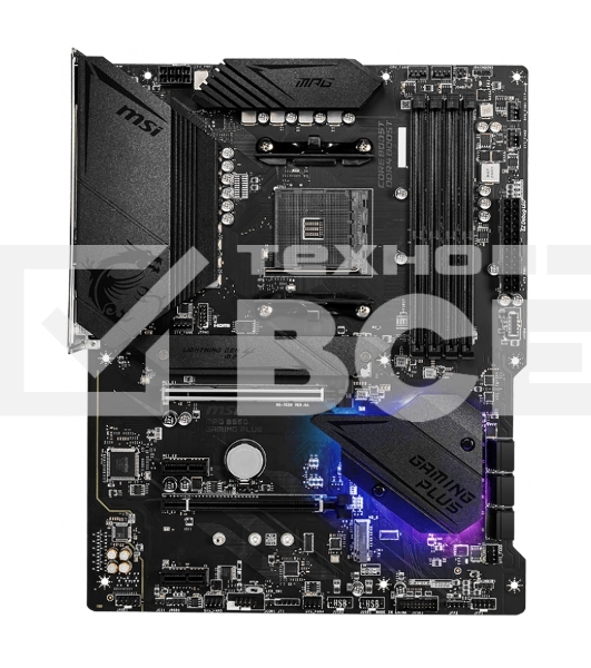 Материнская плата MSI MPG B550 GAMING PLUS, AM4, AMD B550, 4xDDR4, 6xSATA, 2xM.2, 1xPCI-E 4.0 x16, 1xPCI-E 3.0 x4, 2xPCI-E x1, 1xHDMI, 1xDP, 1x 1Gb LAN, 4xUSB-A 2.0, 2xUSB-A 3.2 Gen 1, 1xUSB-A 3.2 Gen 2, 1xUSB-C 3.2 Gen 2, 5x3.5 мм, 7.1, ATX