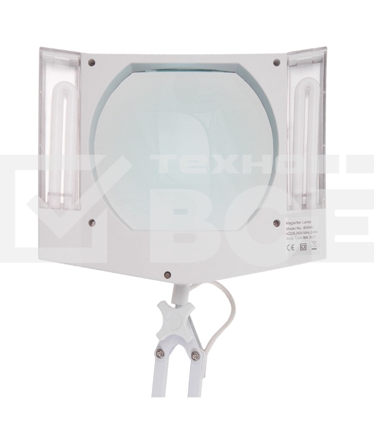 Лупа на струбцине Rexant, квадратная, 3D, с подсветкой, белая 31-0101