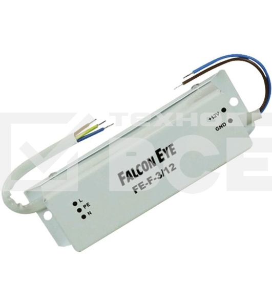 Блок питания уличный Falcon Eye 12В, 3A (макс 3.5А), защита от КЗ, степень защиты IP67. FE-F-3/12