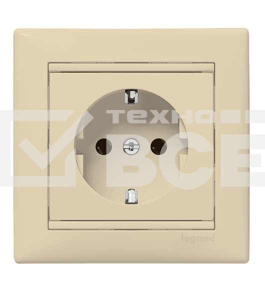 Розетка Legrand 774321 2К+3 со шторками, слон. кость Valena