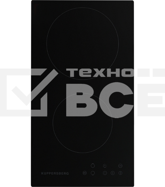 Электрическая варочная поверхность Kuppersberg ECO 301 / ширина 30 см, 2 зоны ускоренного нагрева HI-Light, сенсорное управление, 3 цифровых дисплея, 9 уровней мощности, таймер, автоматика закипания, автоотключение, защита от детей, индикаторы остаточного
