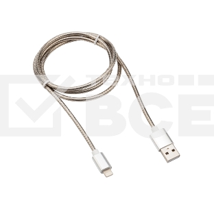 Кабель Rexant USB-Lightning 2 A, 1 м, матовая сталь
