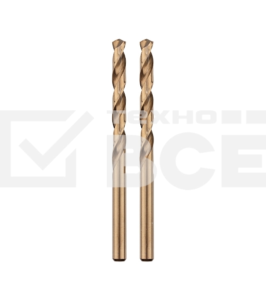 Сверло по металлу Kranz Кобальт 2 мм, сталь HSS-Co 5 % M35 P6M5K5 DIN 338 (2 шт./уп.)