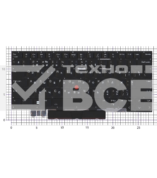 Клавиатура для ноутбука Lenovo Thinkpad X1 Carbon 10th Gen 2022 черная с подсветкой