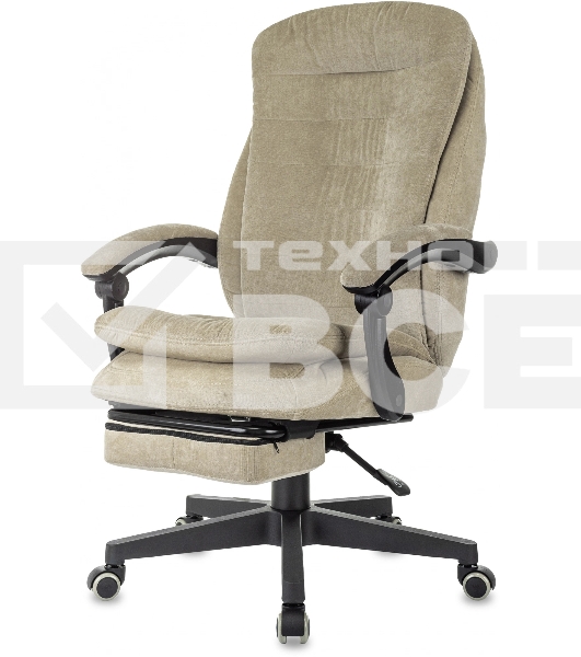 Кресло руководителя Бюрократ T-9950MSG-F Fabric песочный Light-21, крестов. пластик, подст. для ног