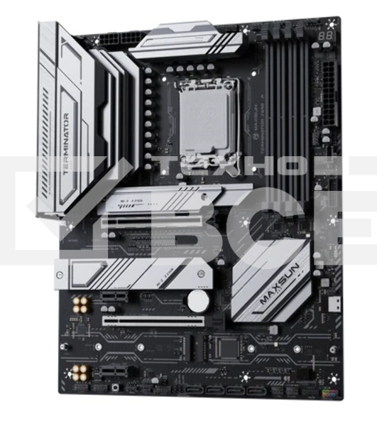 Материнская плата Maxsun Terminator Z890-A, LGA1851, Intel Z890, 4xDDR5, 4xSATA, 4xM.2, 1xPCIe 5.0 x16, 1xPCIe 4.0 x4, 2xPCIe 4.0 x1, 1xDP, 1xHDMI, 1x2.5Gb LAN, Wi-Fi 6, Bluetooth 5.2, 1xUSB-C 40Gbps, 1xUSB-C 20Gbps, 4xUSB-A 5Gbps, 2xUSB-A 10Gbps, 2xUSB-A