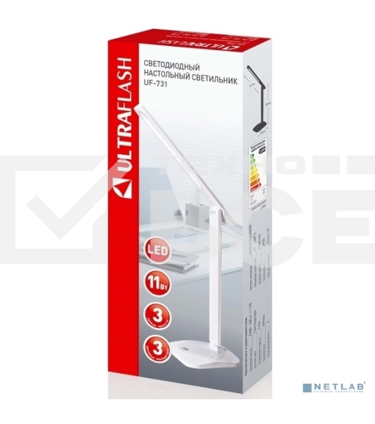Светильник настольный UF-731 С01 LED 11Вт 3 ур. ярк. бел. Ultraflash 14179
