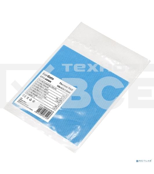 Термопрокладка ExeGate EPG-6WMK (120x120x1.0 мм, 6 Вт/ (м•К))