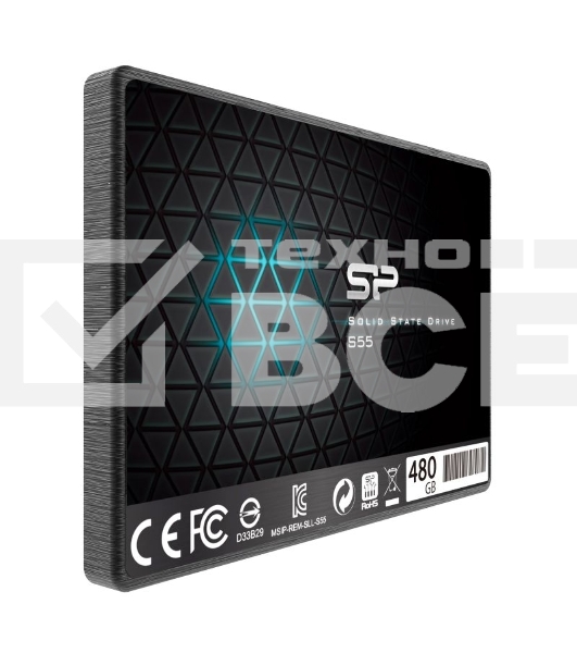 Накопитель SSD Silicon Power Slim S55, 480Gb, SATA, 2.5