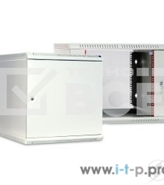 Шкаф настенный ЦМО ШРН-Э-12.500.1 12U 600x520мм пер.дв.стал.лист несъемные бок.пан. серый