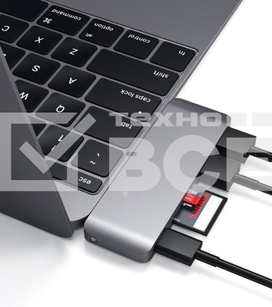 USB-концентратор Satechi Type-C USB 3.0 Passthrough Hub для Macbook 12