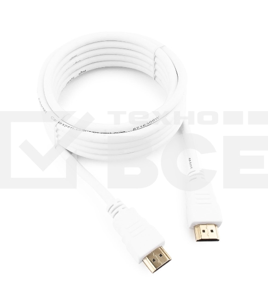 Кабель Cablexpert HDMI CC-HDMI4-W-10, 19M/19M, v2.0, медь, позол.разъемы, экран, 3 м, белый, пакет