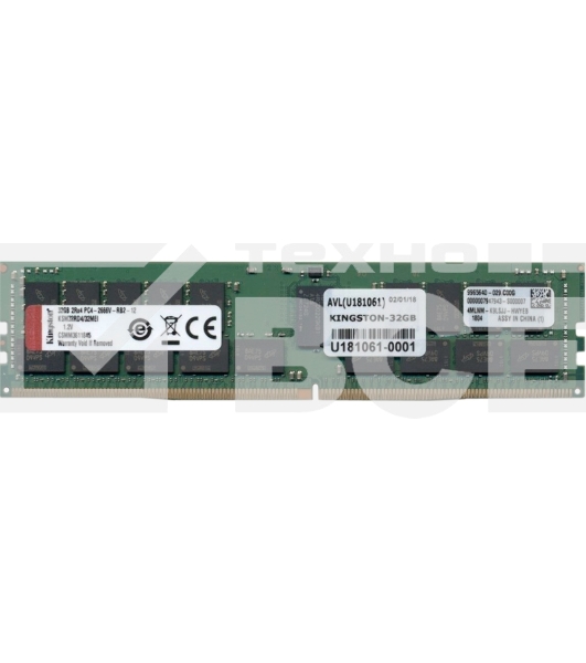 Оперативная память Kingston, DDR4, 32GB (1x32GB), 3200MHz, CL22, ECC, RDIMM
