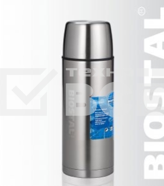 Термос 'БИОСТАЛЬ-АВТО' с узкой горл. и прям. кр., с термочехлом, 0,75 л.