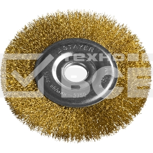 Кордщетка STAYER PROFESSIONAL 35122-150 д/УШМ витая стальная латун.проволока 0.3мм 150мм/22мм