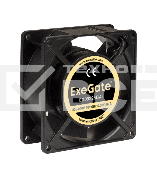 Вентилятор для корпуса ExeGate EX09225BAT черный, 92 мм, 2500 об/мин, 32 дБ