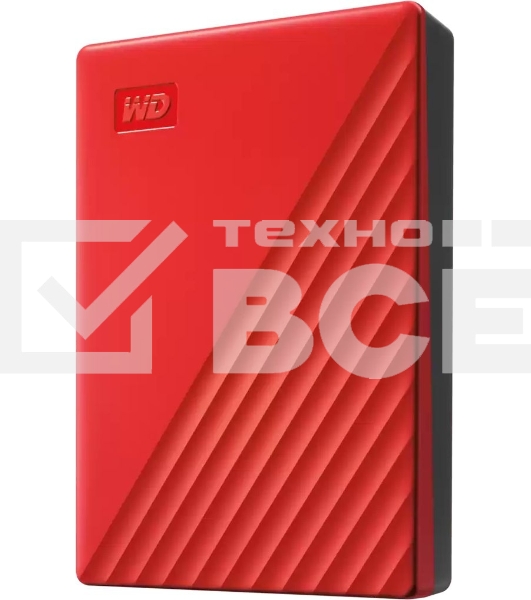Накопитель Portable HDD 5TB WD My Passport (Red), USB 3.2 Gen1, 107x75x19mm, 210g /12 мес./