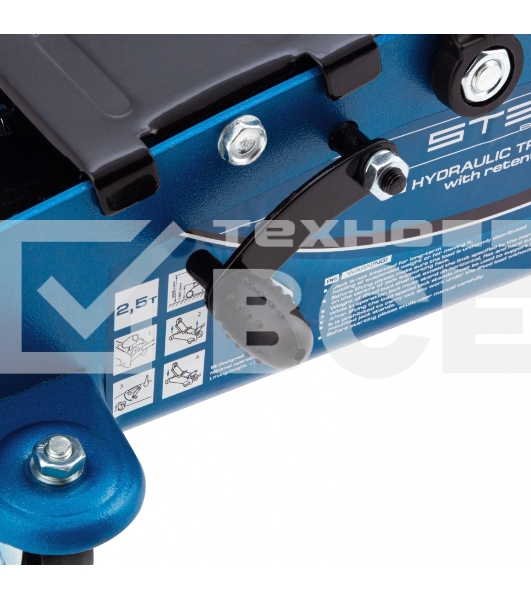 Домкрат STELS 51132гидравлический подкатной с фиксатором 2.5 т safety pin 140-385мм в кейсе