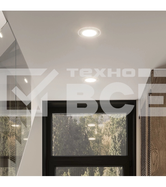 Светильник Glass кв 18W 1390lm 3000K 220-240V IP20 монт Ø155х155 200*200*30 с дек стек LED