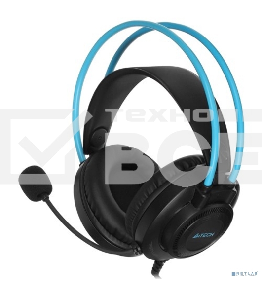 Гарнитура проводная с микрофоном A4Tech Fstyler FH200U серый/синий 2м накладные USB оголовье (FH200U BLUE)
