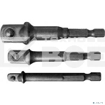 Адаптеры FIT IT под головки с хвостовика U-типа под биты, набор 3 шт., CrV сталь 57953, фото 1