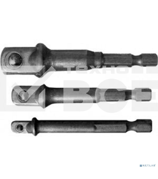 Адаптеры FIT IT под головки с хвостовика U-типа под биты, набор 3 шт., CrV сталь 57953